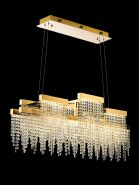 Bano French Gold Crystal Ceiling Lights Diyas Linear Crystal Fittings